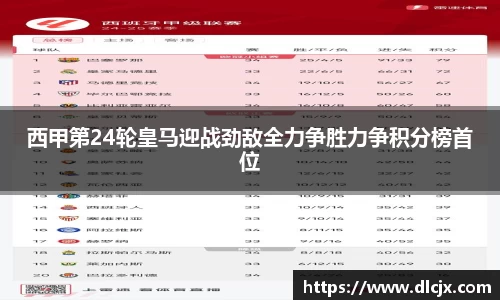 西甲第24轮皇马迎战劲敌全力争胜力争积分榜首位